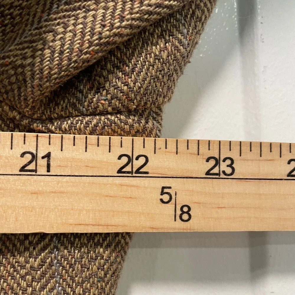 J. Press Mens Brown Herringbone 100% Pure Silk Blazer Sport Coat Made in USA